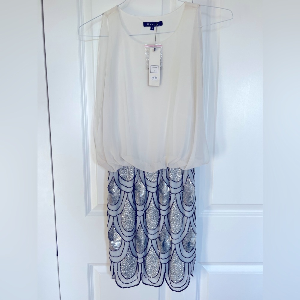 Gracia beaded semi formal dress